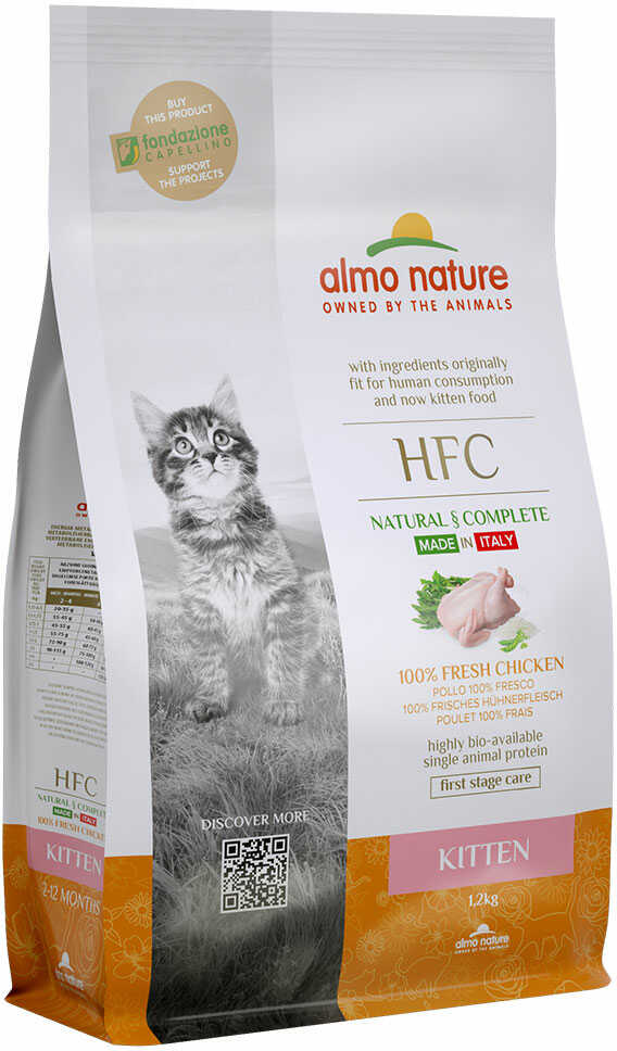 Almo Nature HFC Kitten, kurczak - 2 x 1,2 kg Dostawa GRATIS!