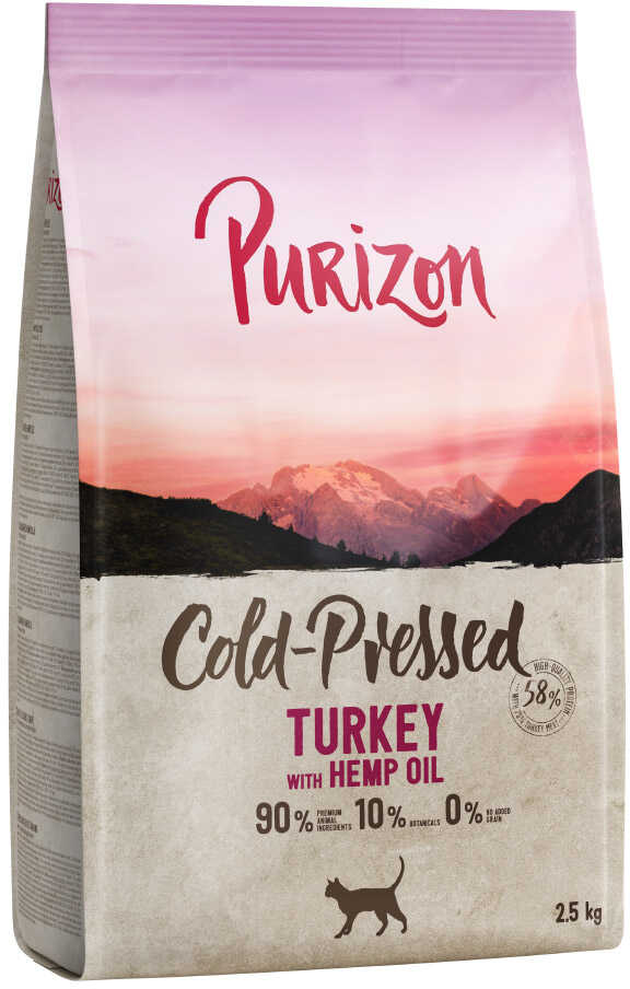 Purizon Coldpressed, indyk z olejem konopnym, tłoczona na zimno - 2 x 2,5 kg Dostawa GRATIS!