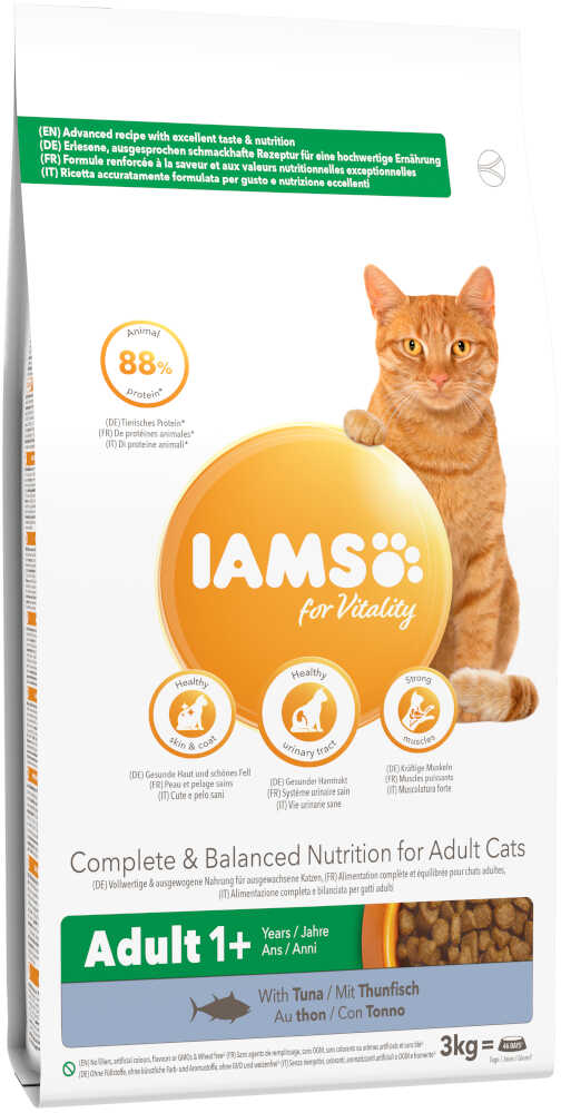 IAMS for Vitality Adult, z tuńczykiem - 2 x 3 kg