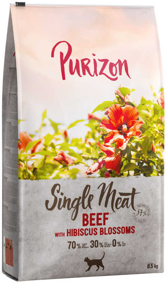 Purizon Single Meat, wołowina z kwiatami hibiskusa - 2 x 6,5 kg Dostawa GRATIS!
