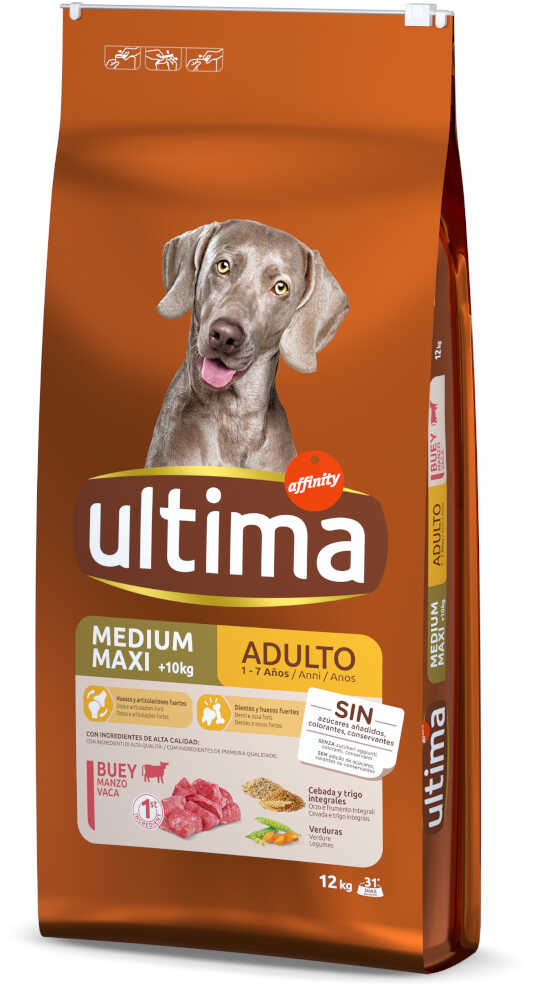 Ultima Medium / Maxi Adult, wołowina - 2 x 12 kg Dostawa GRATIS!