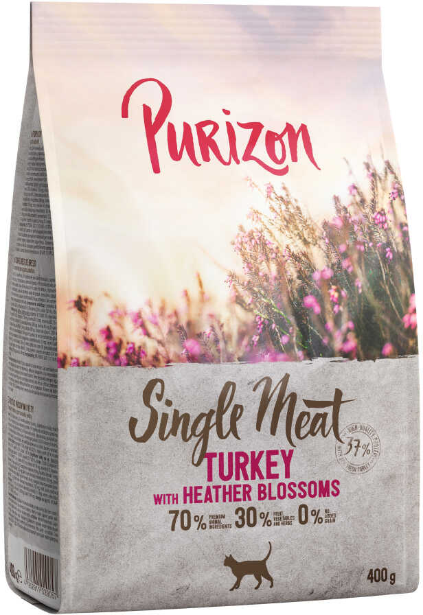 Purizon Single Meat, indyk z kwiatami wrzosu - 400 g