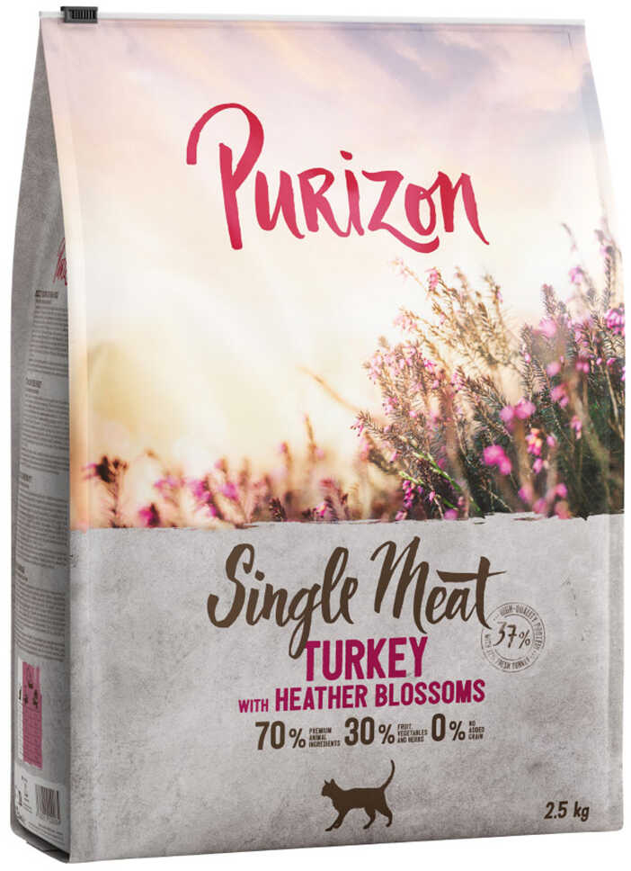 Purizon Single Meat, indyk z kwiatami wrzosu - 2,5 kg