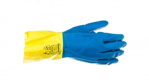 Delta Plus Rękawice gospodarcza lateksowa zółto-niebieska 9/10 VE330BJ09