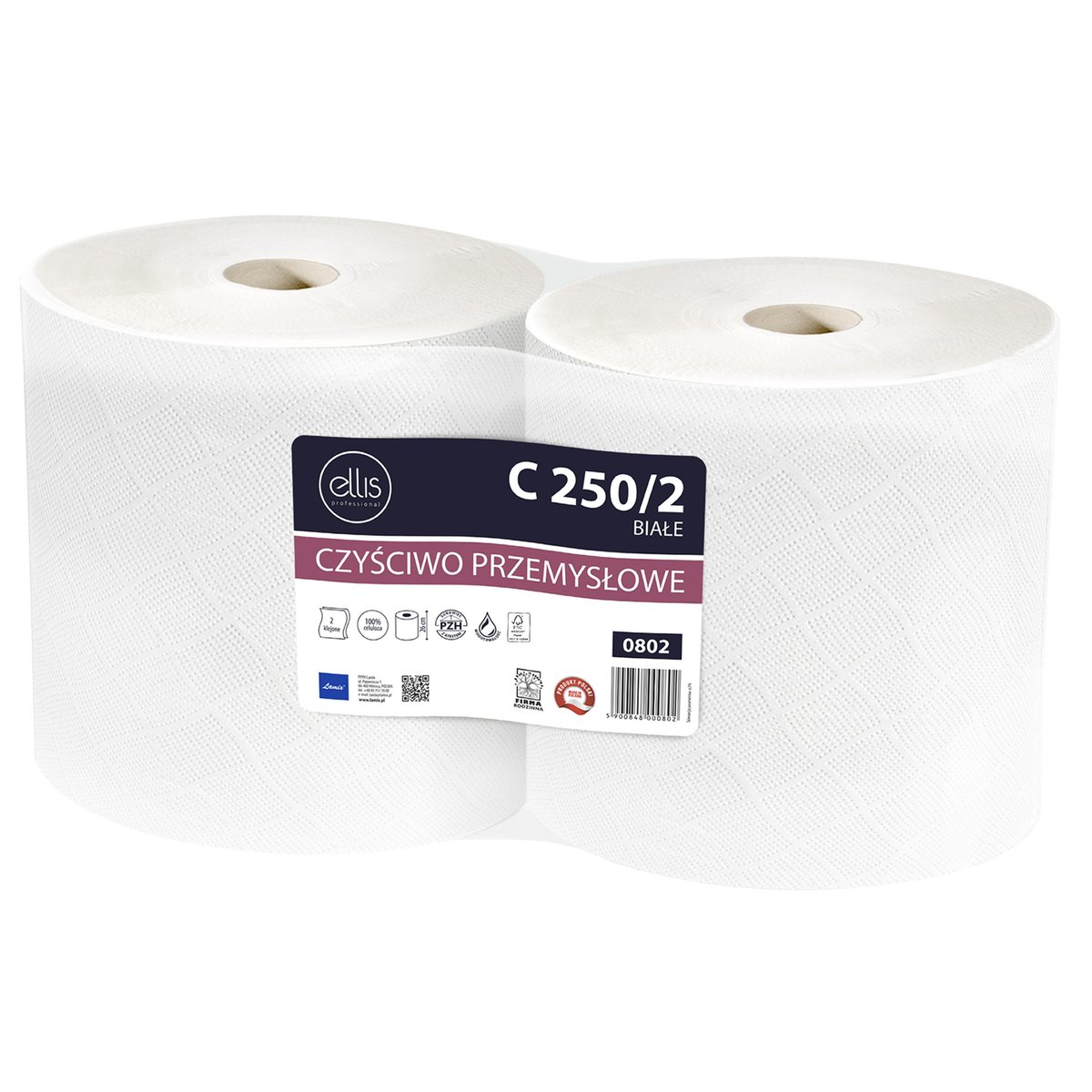 ELLIS Ecoline Wytrzymałe, dwuwarstwowe czyściwo celulozowe, ręcznik papierowy 2 rolki