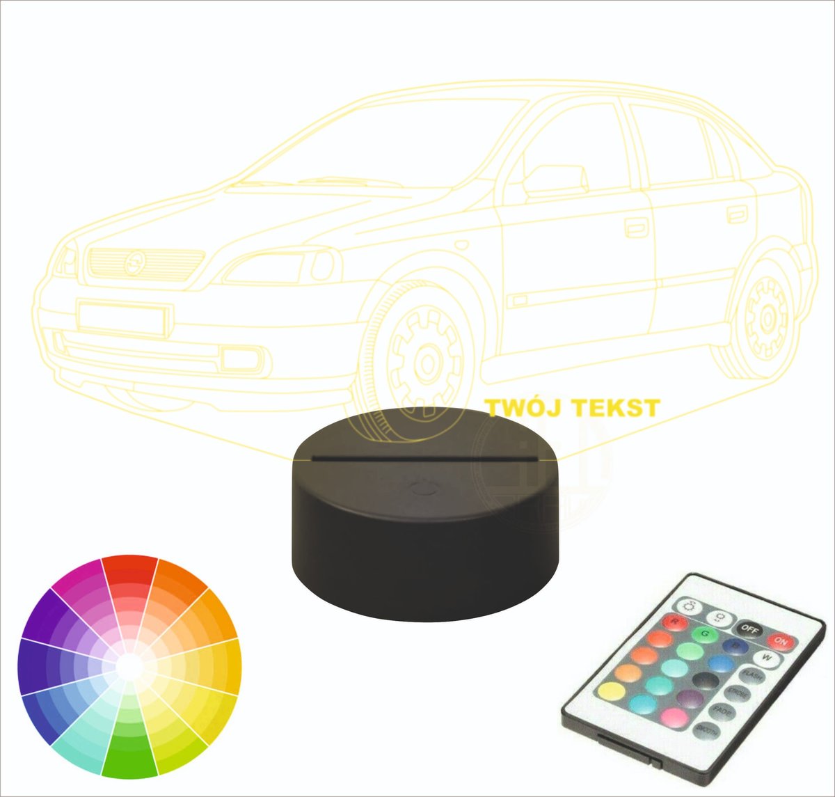 Lampka nocna LED imię grawer OPEL ASTRA