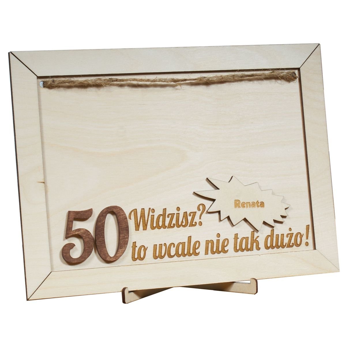 Ramka urodziny 30 40 50 60 to wcale nie tak dużo Odcienie brązu i beżu (naturalny)