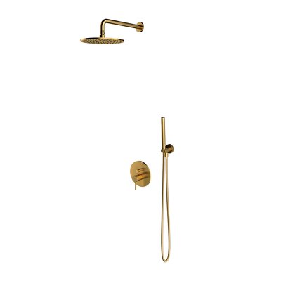 Omnires DESZCZOWNICA 25 cm- Zestaw 6w1 system podtynkowy , złoty szczotkowany SYSY19GLB