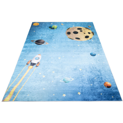 Niebieski dywan dziecięcy z planetami - Cebo 6X