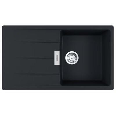 Franke Centro CNG 611-86 GSC Zlewozmywak granitowy jednokomorowy 86x50 cm czarny mat 114.0687.328