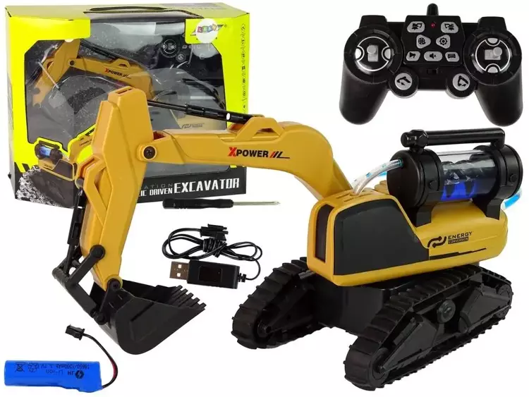 Koparka gąsienicowa zdalnie Sterowana żółta - Leantoys