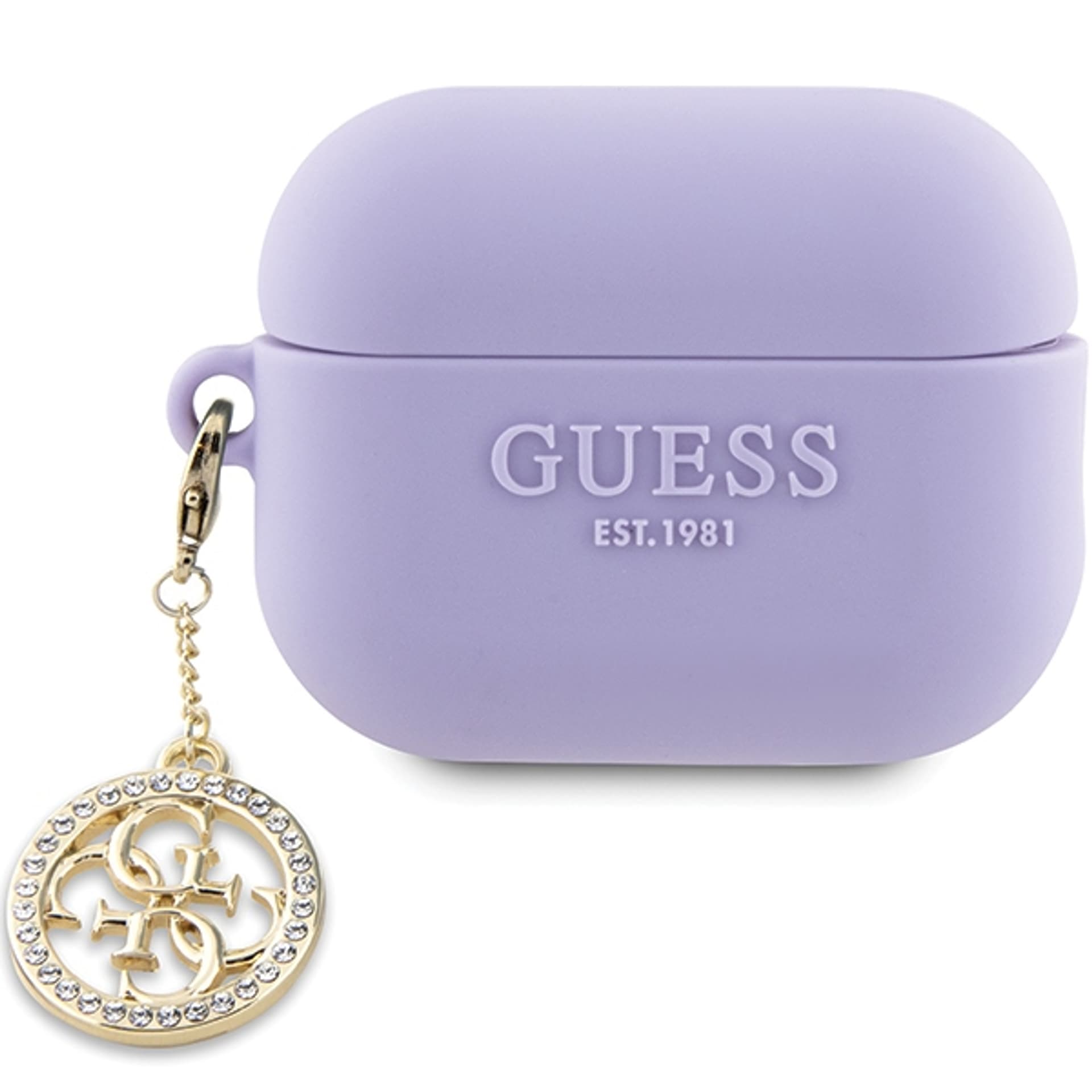 Guess GUAP23DSLGHDU AirPods Pro 2 cover purpurowy/purple 3D Rubber 4G Diamond Charm