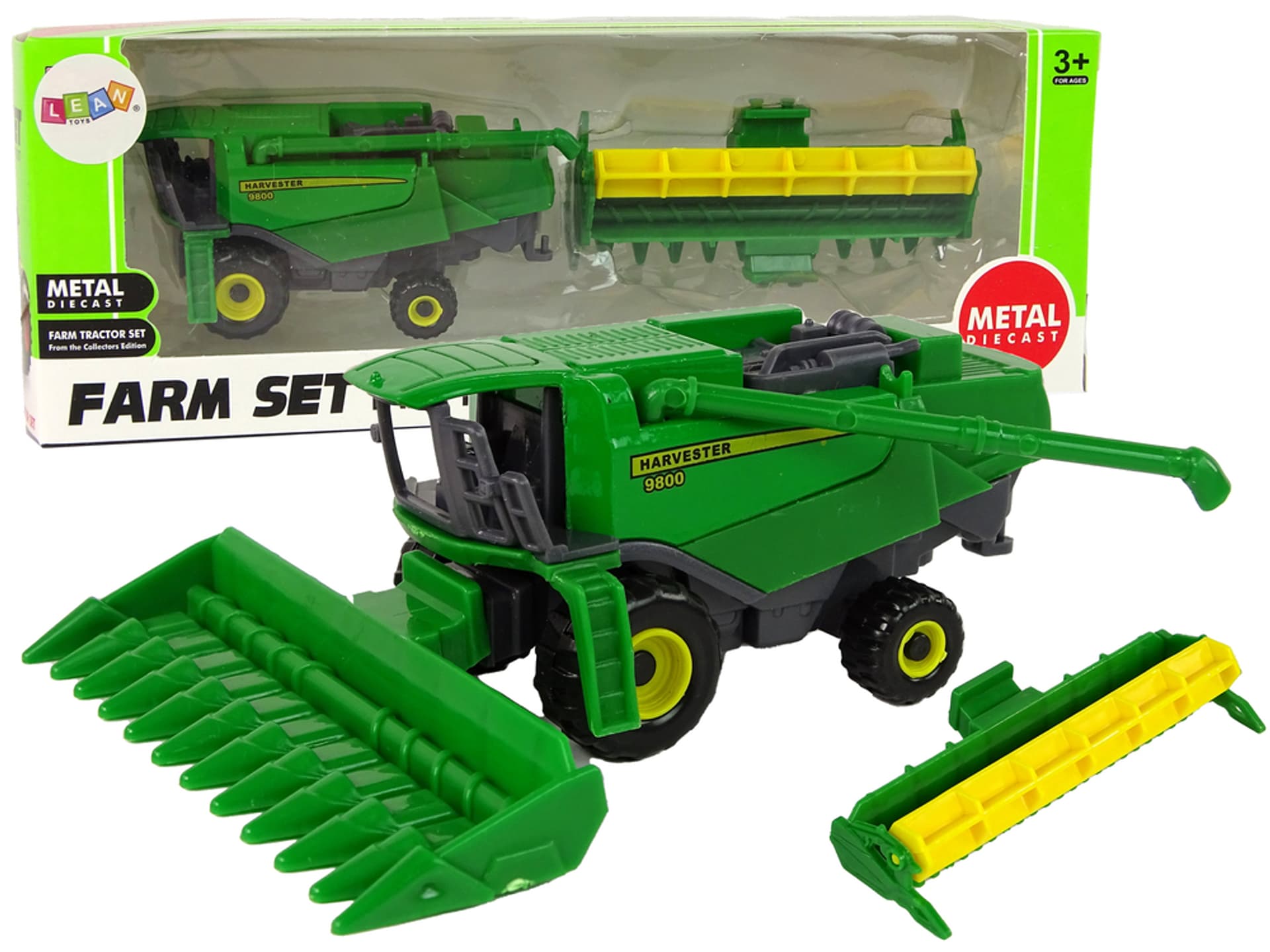 Pojazd Rolniczy Kombajn Z Siewnikiem Zielony Żółty Import LEANToys