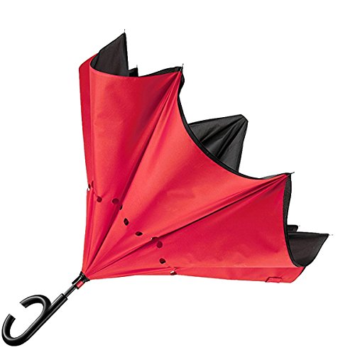 TEMPO DI SALDI Odwrotny Odwracalny Wiatroszczelny Parasol Z Otwieraniem Przeciwnie Deszczu, Wielobarwny, Ø 100 cm x 80 cm