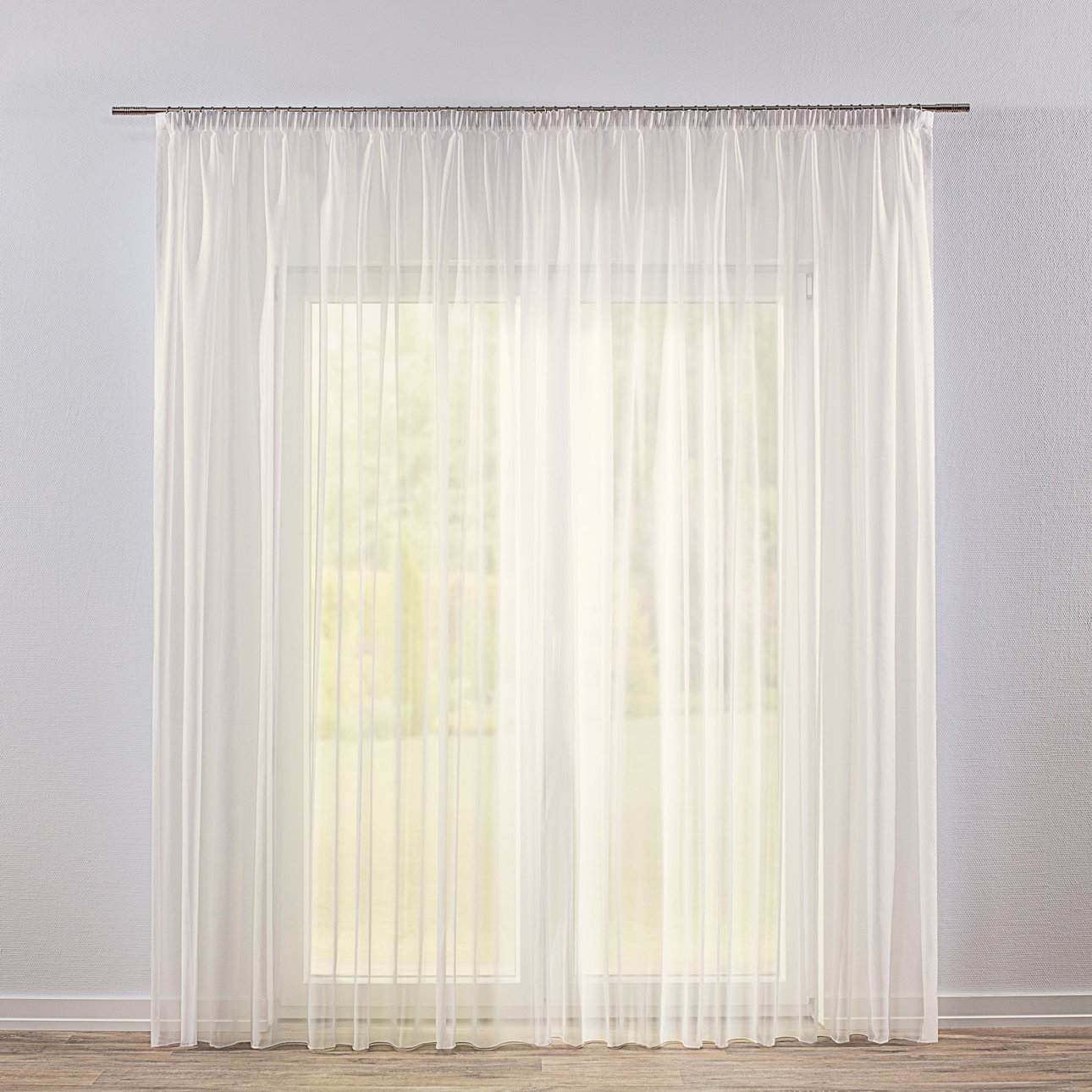 Dekoria Firana woalowa na taśmie 300x260cm ecru/ołowianka 300 × 260 cm Woale 1365-901-01