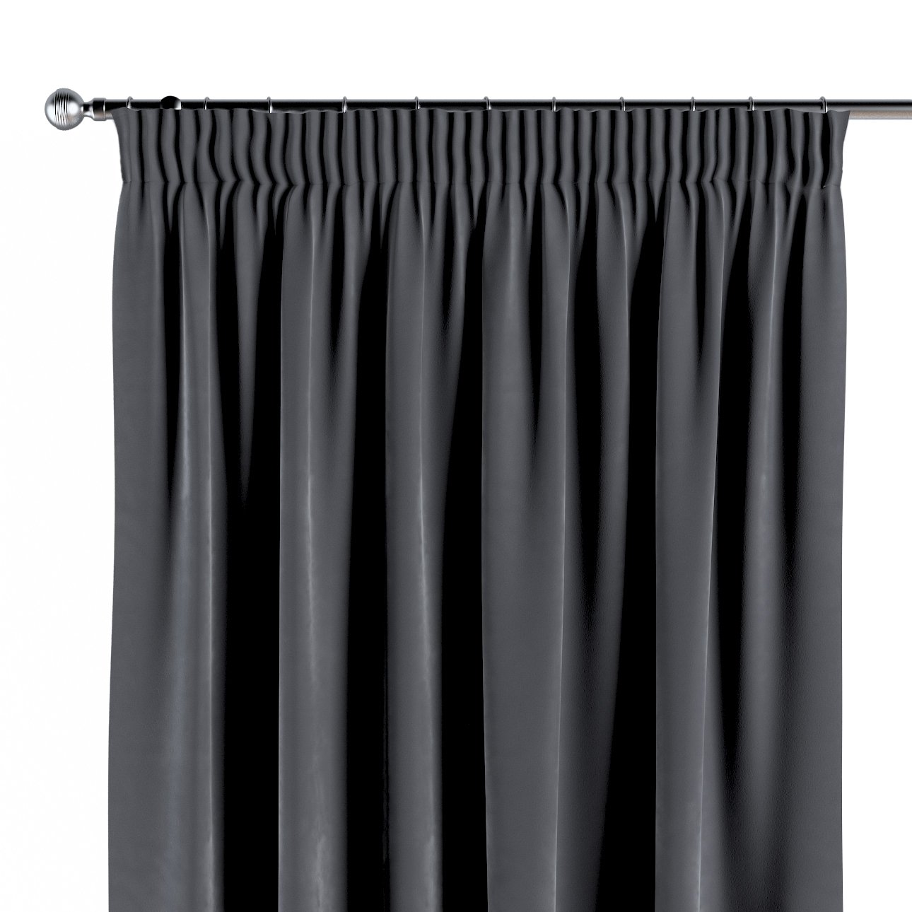 Dekoria Zasłona na taśmie marszczącej 1 szt. grafitowy szary 1szt 130 × 260 cm Velvet 300-704-12