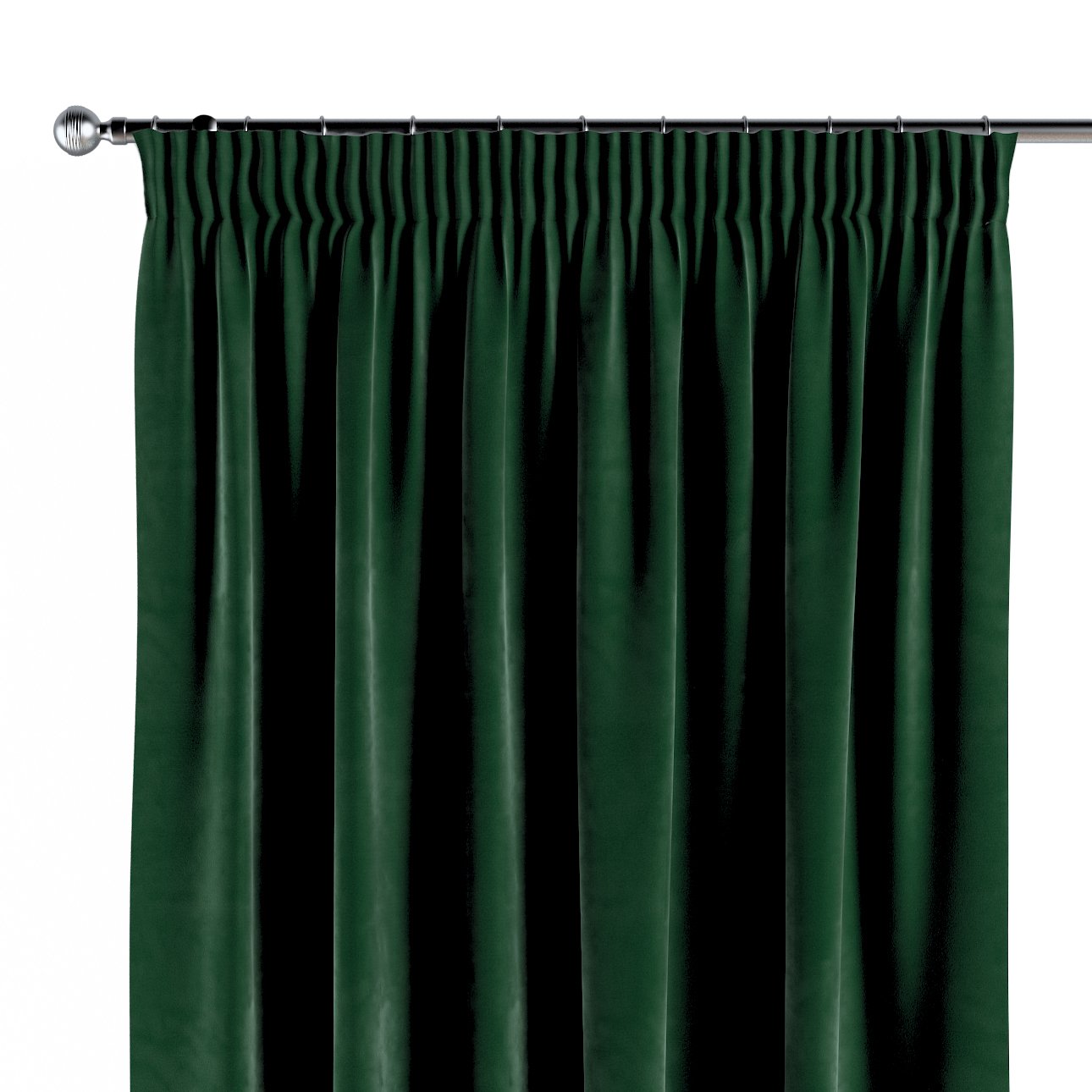 Dekoria Zasłona na taśmie marszczącej 1 szt. butelkowa zieleń 1szt 130 × 260 cm Velvet 300-704-13