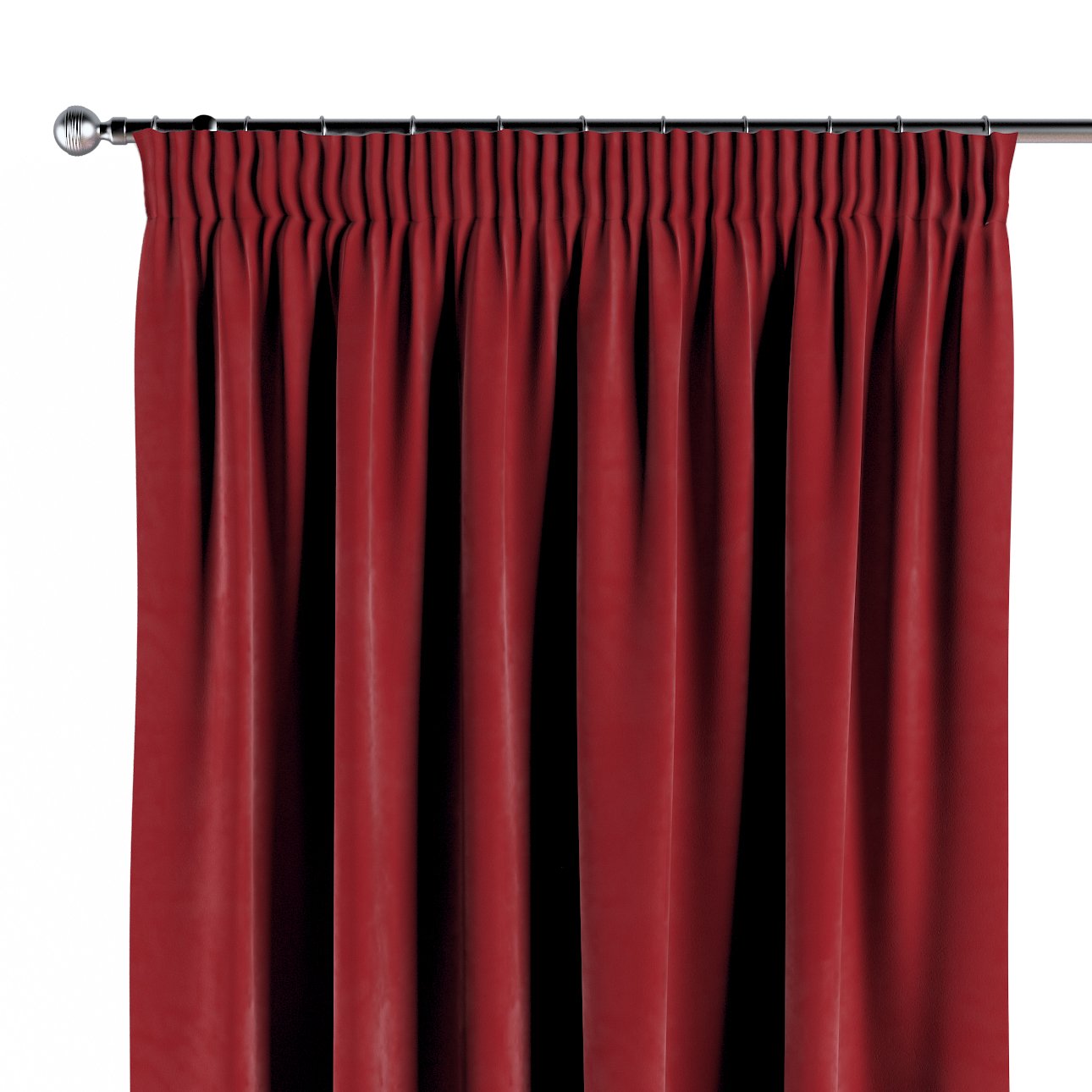 Dekoria Zasłona na taśmie marszczącej 1 szt. intensywna czerwień 1szt 130 × 260 cm Velvet 300-704-15