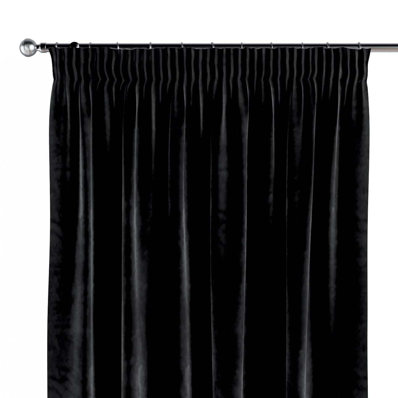 Dekoria Zasłona na taśmie marszczącej 1 szt. głęboka czerń 1szt 130 × 260 cm Velvet 300-704-17