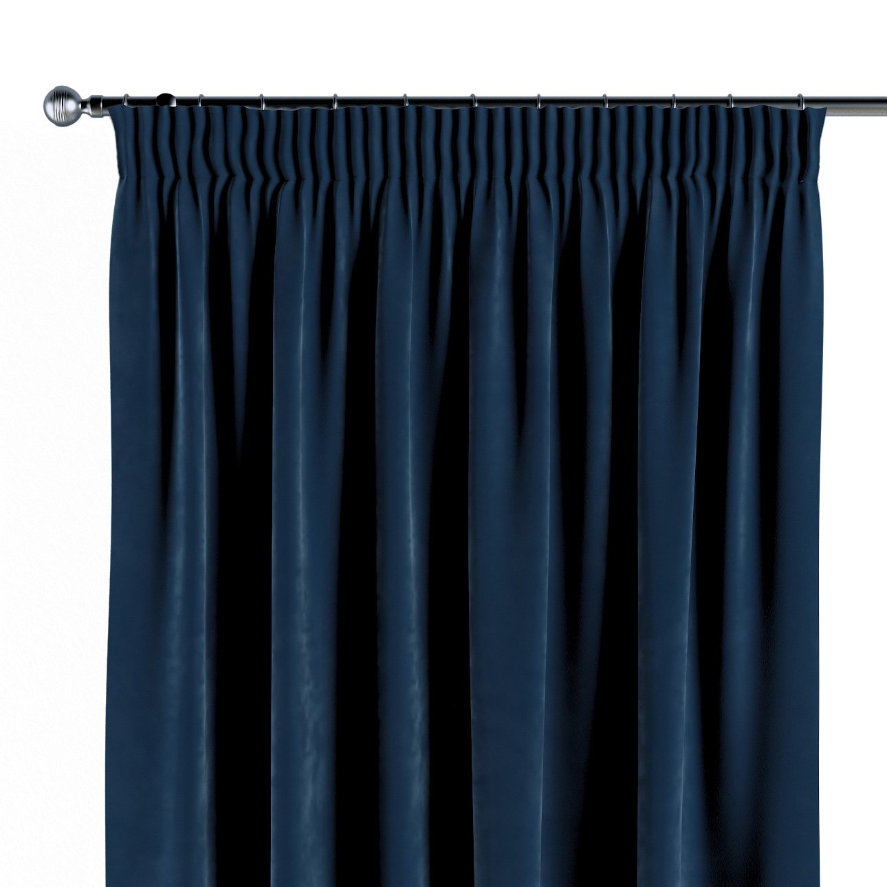 Dekoria Zasłona na taśmie marszczącej 1 szt. granat 1szt 130 × 260 cm Velvet 300-704-29