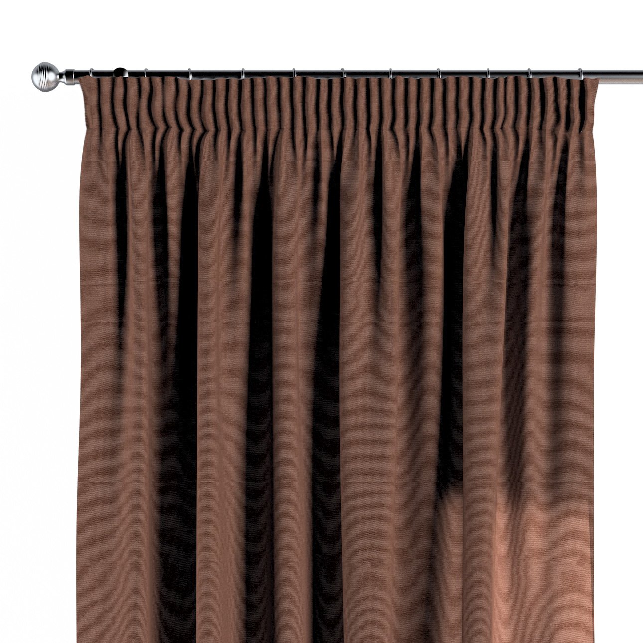 Dekoria Zasłona na taśmie marszczącej 1 szt. brązowy 1szt 130 × 260 cm Loneta 300-133-09