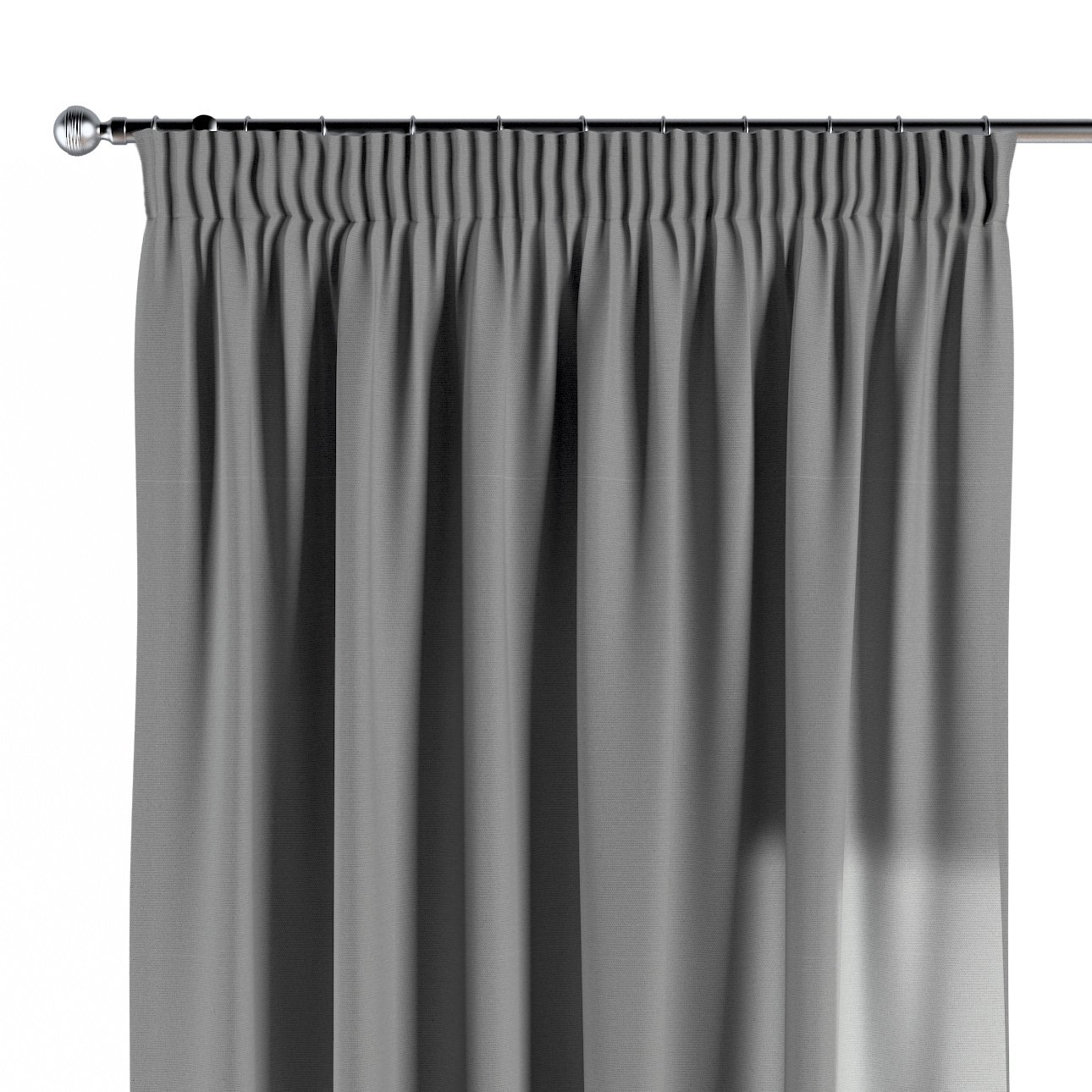 Dekoria Zasłona na taśmie marszczącej 1 szt. szary 1szt 130 × 260 cm Loneta 300-133-24