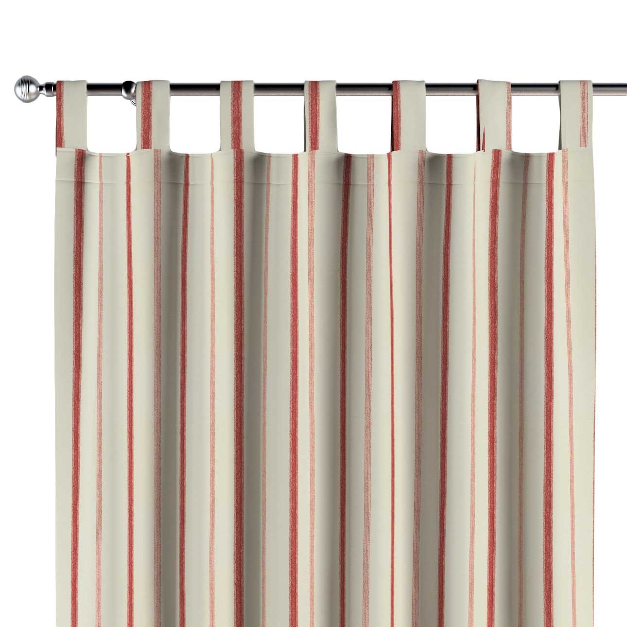 Dekoria Zasłona na szelkach 1 szt. ecru tło czerwone paski 1szt 130 × 260 cm Avinon 310-129-15