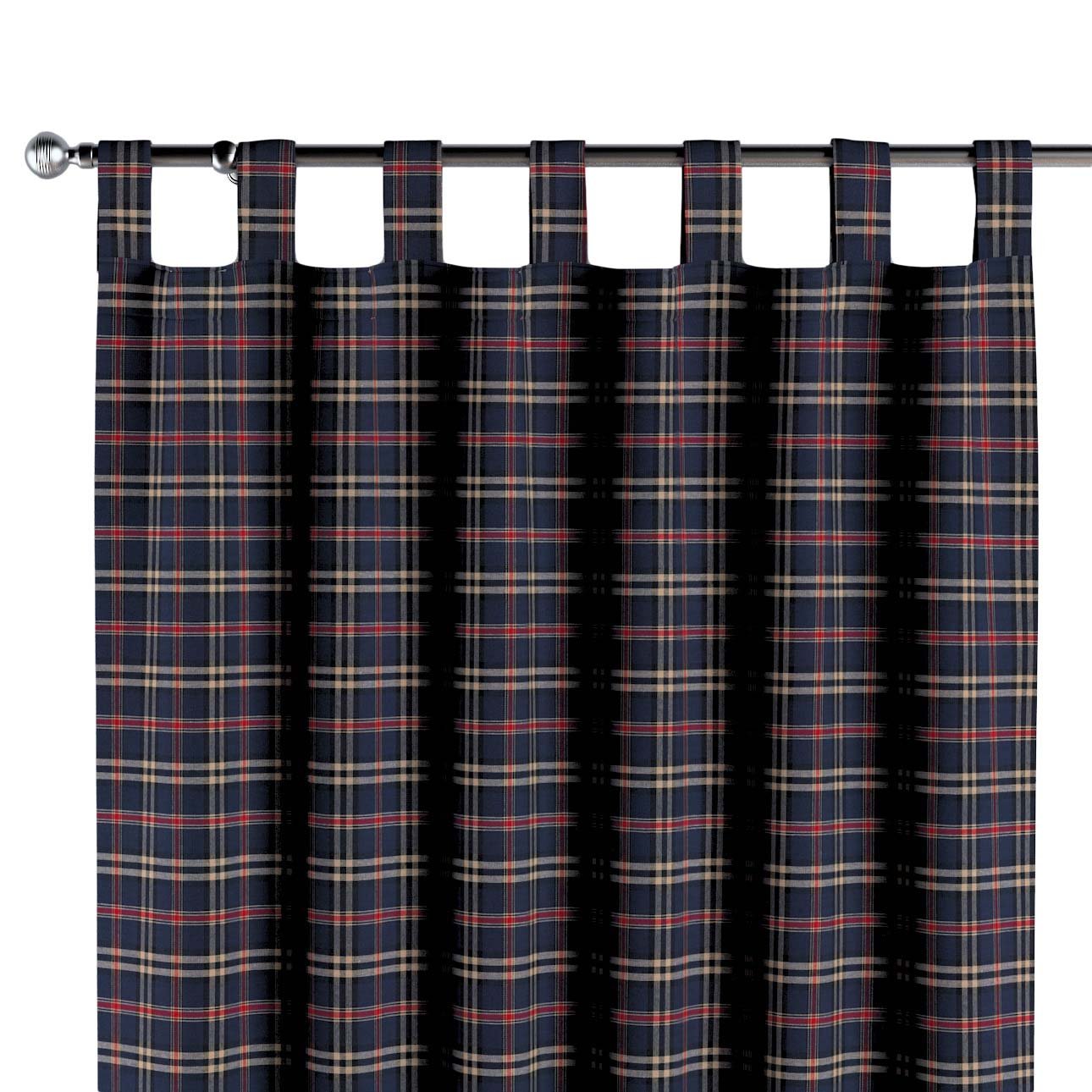 Dekoria Zasłona na szelkach 1 szt. granatowo czerwona kratka 1szt 130 × 260 cm Bristol 310-142-68
