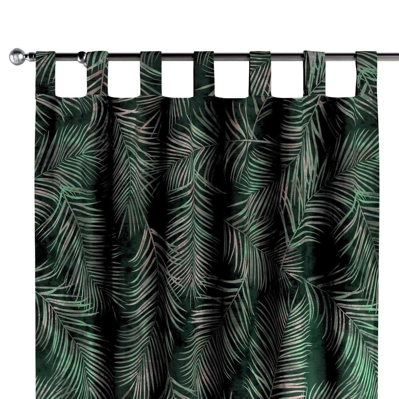 Dekoria Zasłona na szelkach 1 szt. zielony w liście 1szt 130 × 260 cm Velvet 310-704-21