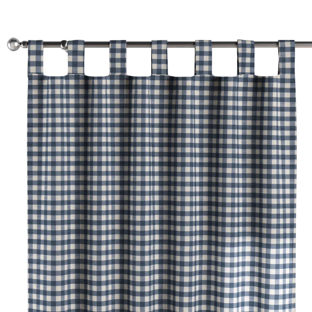 Dekoria Zasłona na szelkach 1 szt. granatowo biała kratka 1,5x1,5cm) 1szt 130 × 260 cm Quadro 310-136-01