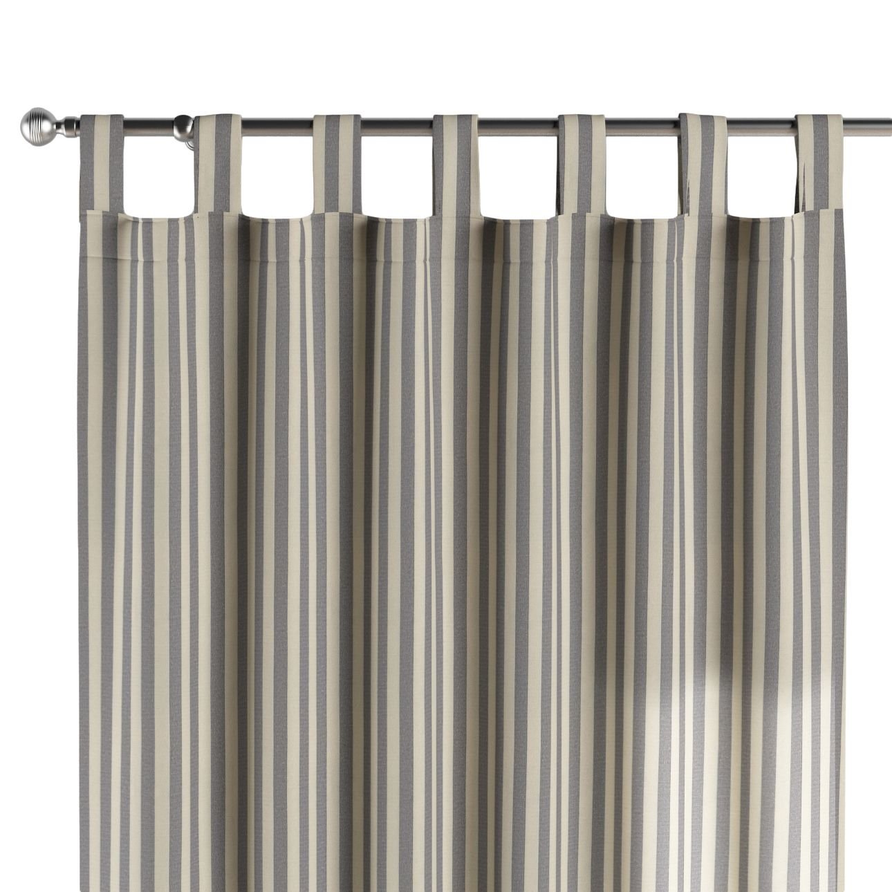 Dekoria Zasłona na szelkach 1 szt. granatowo białe pasy 1,5cm) 1szt 130 × 260 cm Quadro 310-136-02