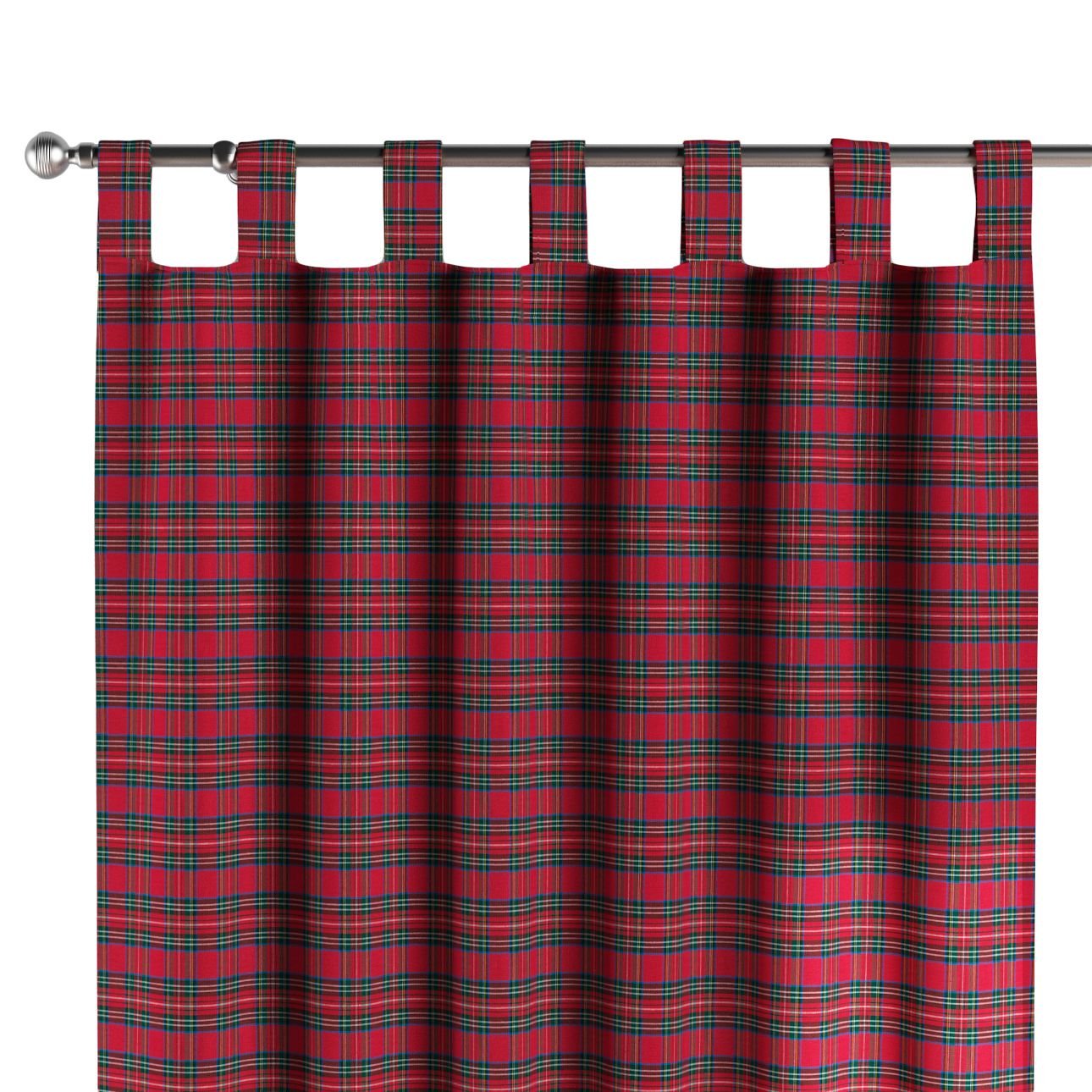 Dekoria Zasłona na szelkach 1 szt. czerwona kratka 1szt 130 × 260 cm Bristol 310-126-29