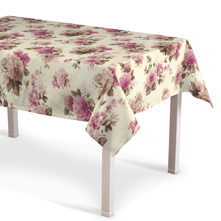 Dekoria prostokątny obrus na stół 130x130 cm dekoracja stołu beżowo-ROSA 420-141-07