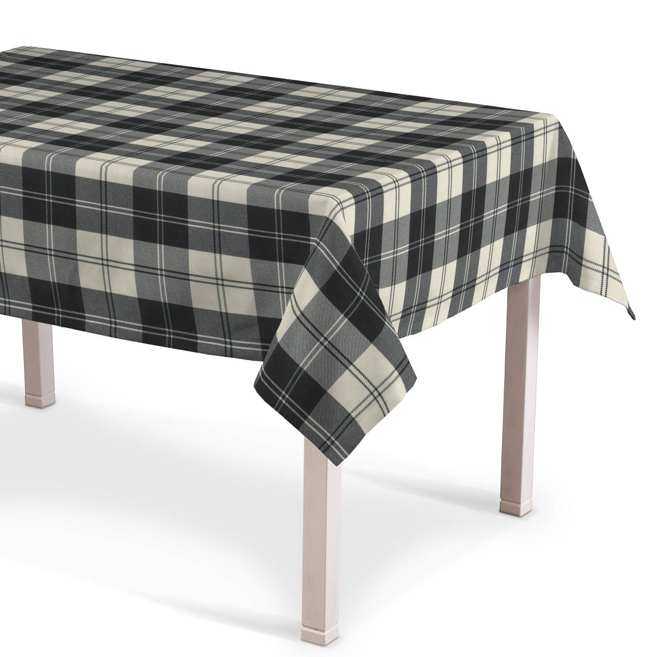Dekoria Obrus prostokątny krata czarno-biała 130 × 130 cm Edinburgh