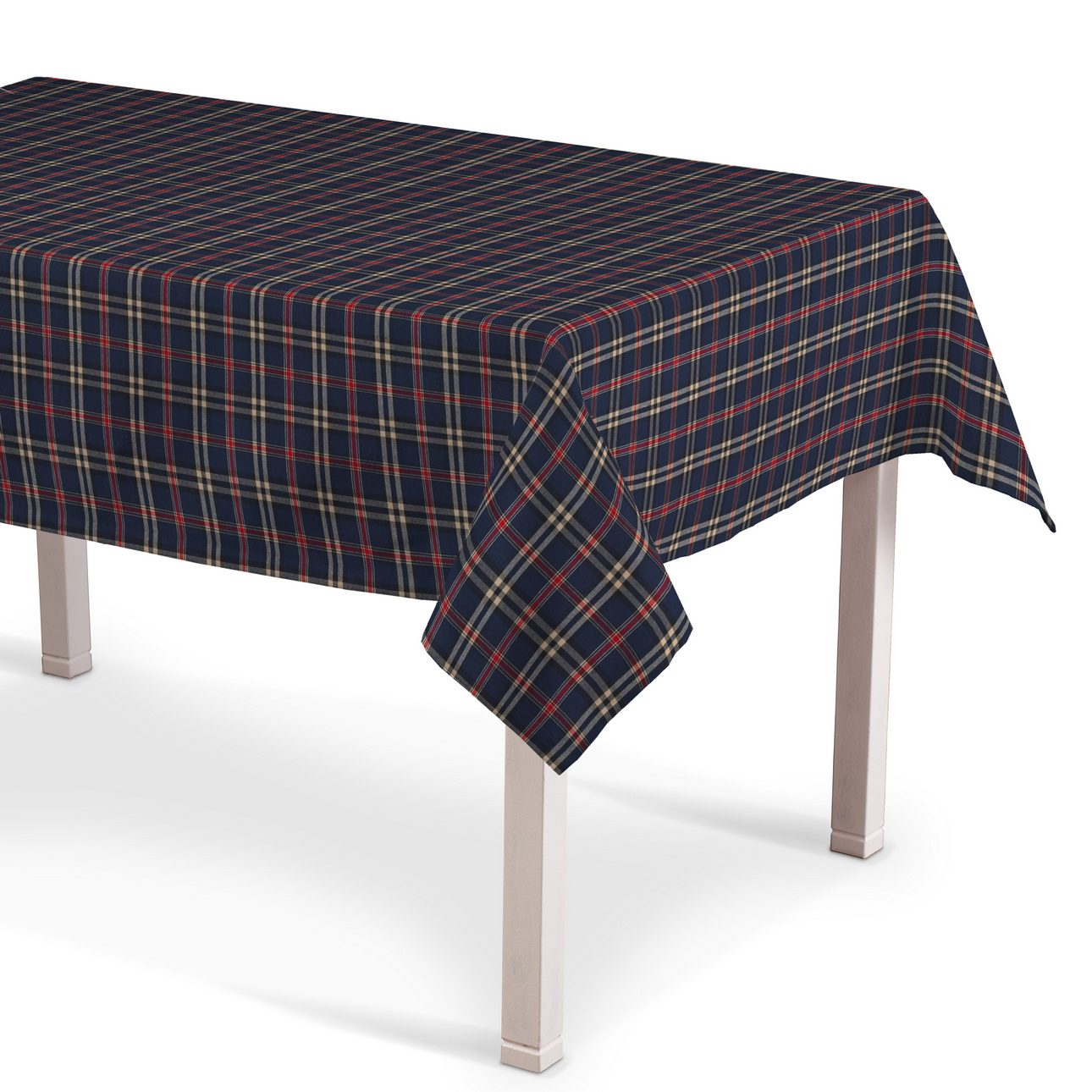 Dekoria Obrus prostokątny granatowo czerwona kratka 130 × 130 cm Bristol