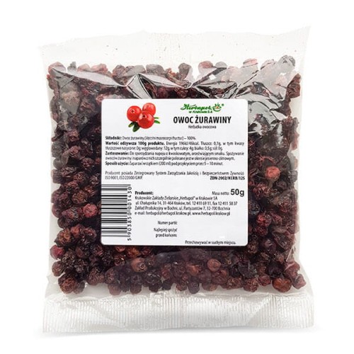 Herbapol KRAKÓW Owoc żurawiny 50 g Kraków