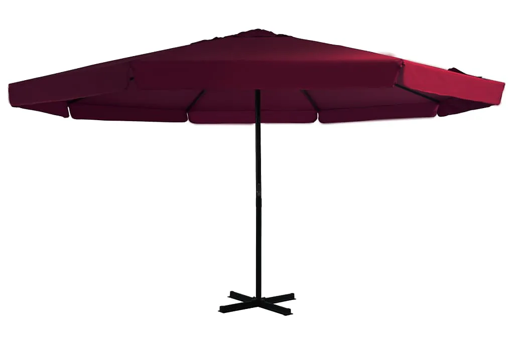 Bordowy parasol ogrodowy z podstawą E7-L60