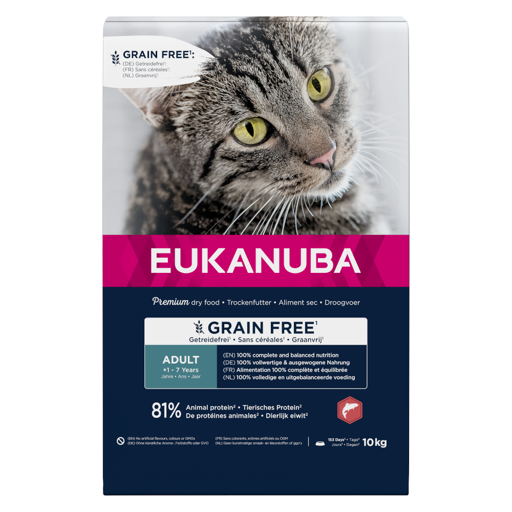 Eukanuba Adult Grain Free, z łososiem - 10 kg