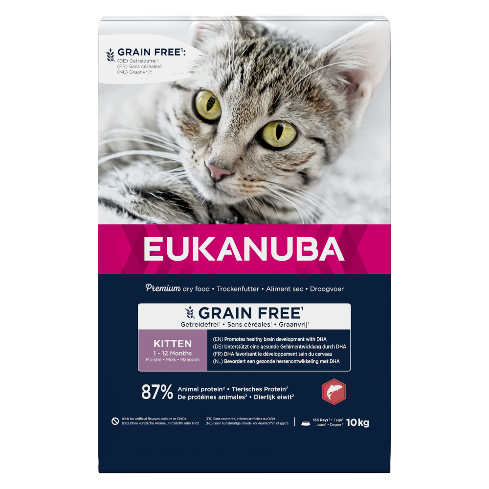 Eukanuba Kitten Grain Free, z łososiem - 10 kg