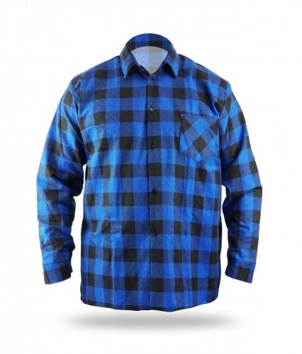 Dedra Koszula flanelowa niebieska w kratę BH51F2-XXXL BH51F2-XXXL