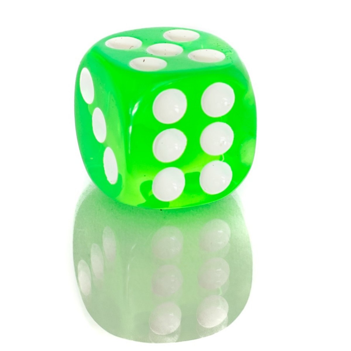 Kostka K6 1,6 cm RPG Zielona Transparentna Kość Sześciościenna