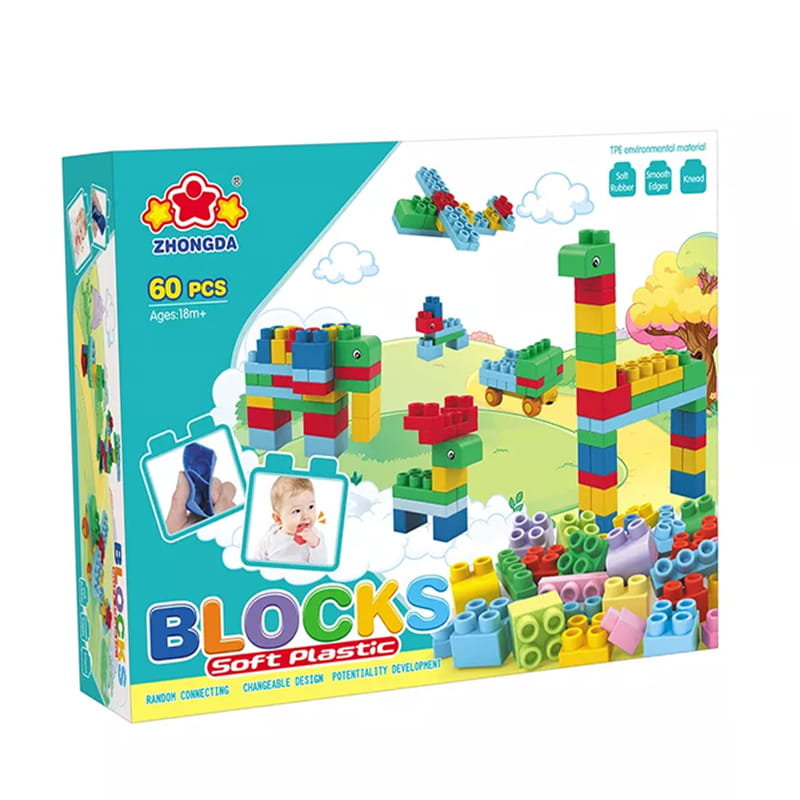 SOFT blocks - miękkie klocki konstrukcyjne 60 elementów
