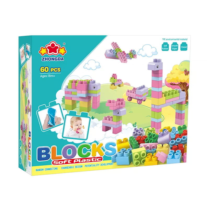 SOFT blocks - miękkie klocki konstrukcyjne 60 elementów