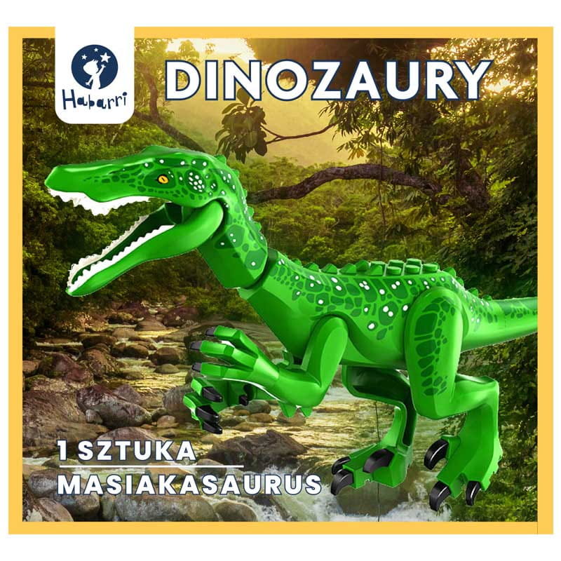 Klocki Dinozaur duży zielony - Masiakasaurus