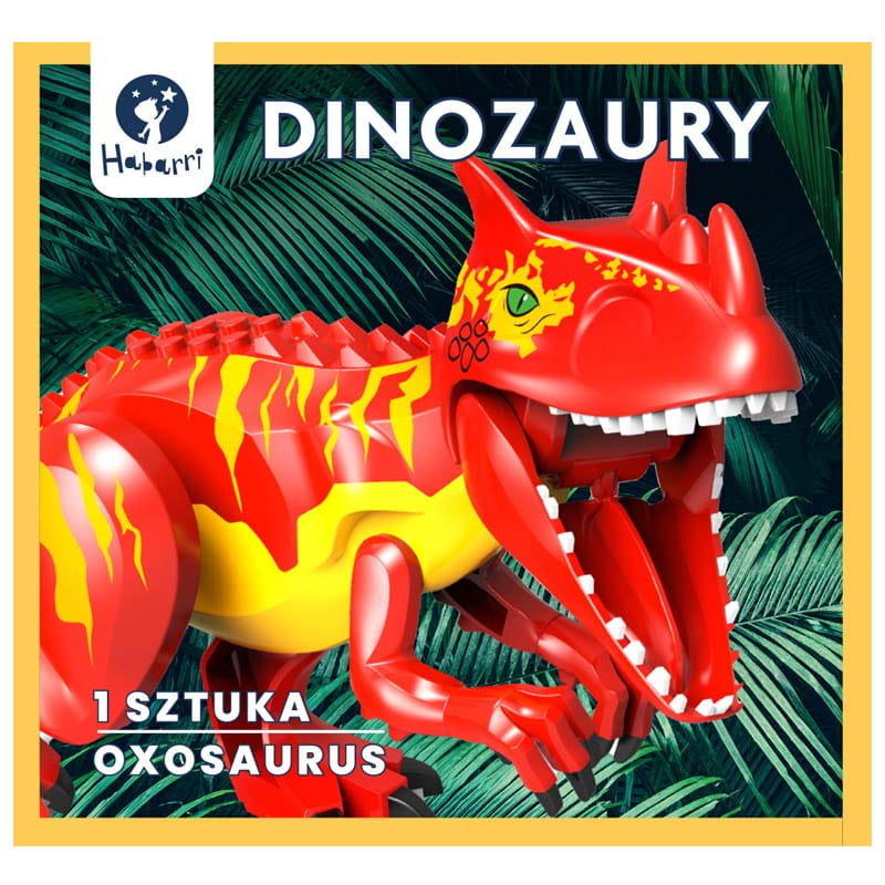 Klocki Dinozaur duży czerwony - Oxosaur