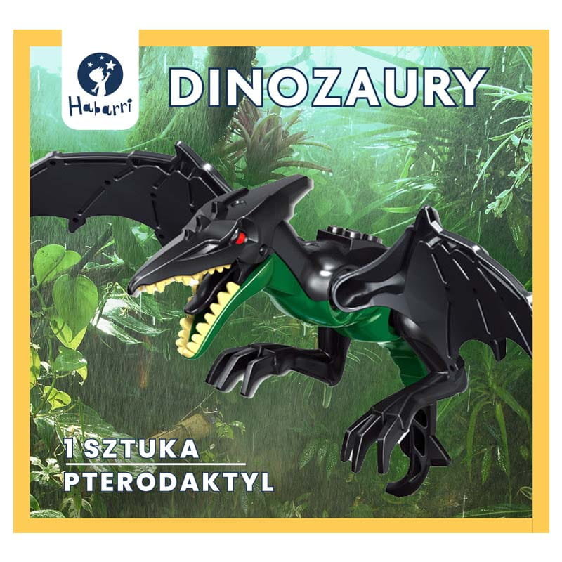 Klocki Dinozaur duży czarny - Pterodaktyl
