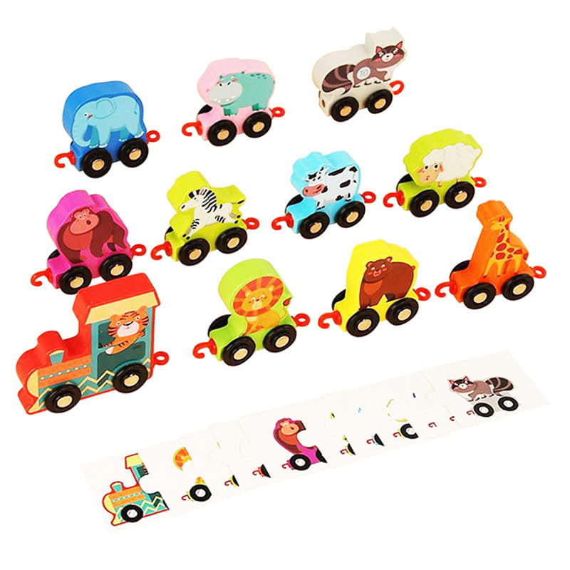 Kolejka drewniana - Zwierzątka safari