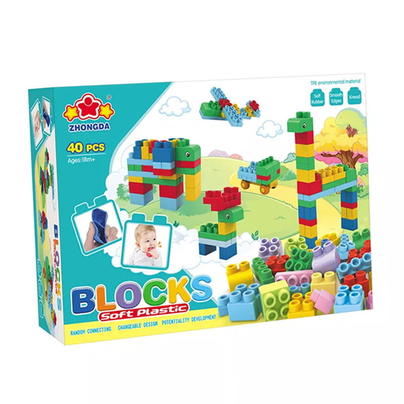 SOFT blocks - miękkie klocki konstrukcyjne 40 elementów