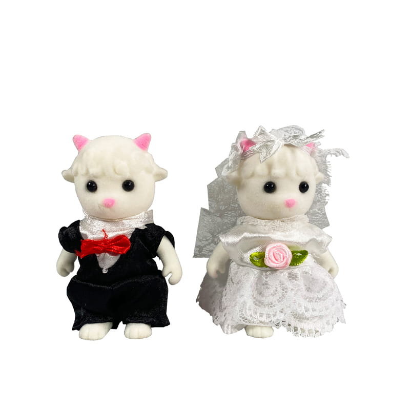 Figurki Stomle Family - Lalki Para białych Owieczek