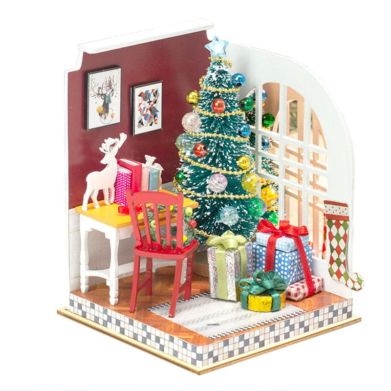Miniaturowy domek DIY, do sklejania, Jingle bells